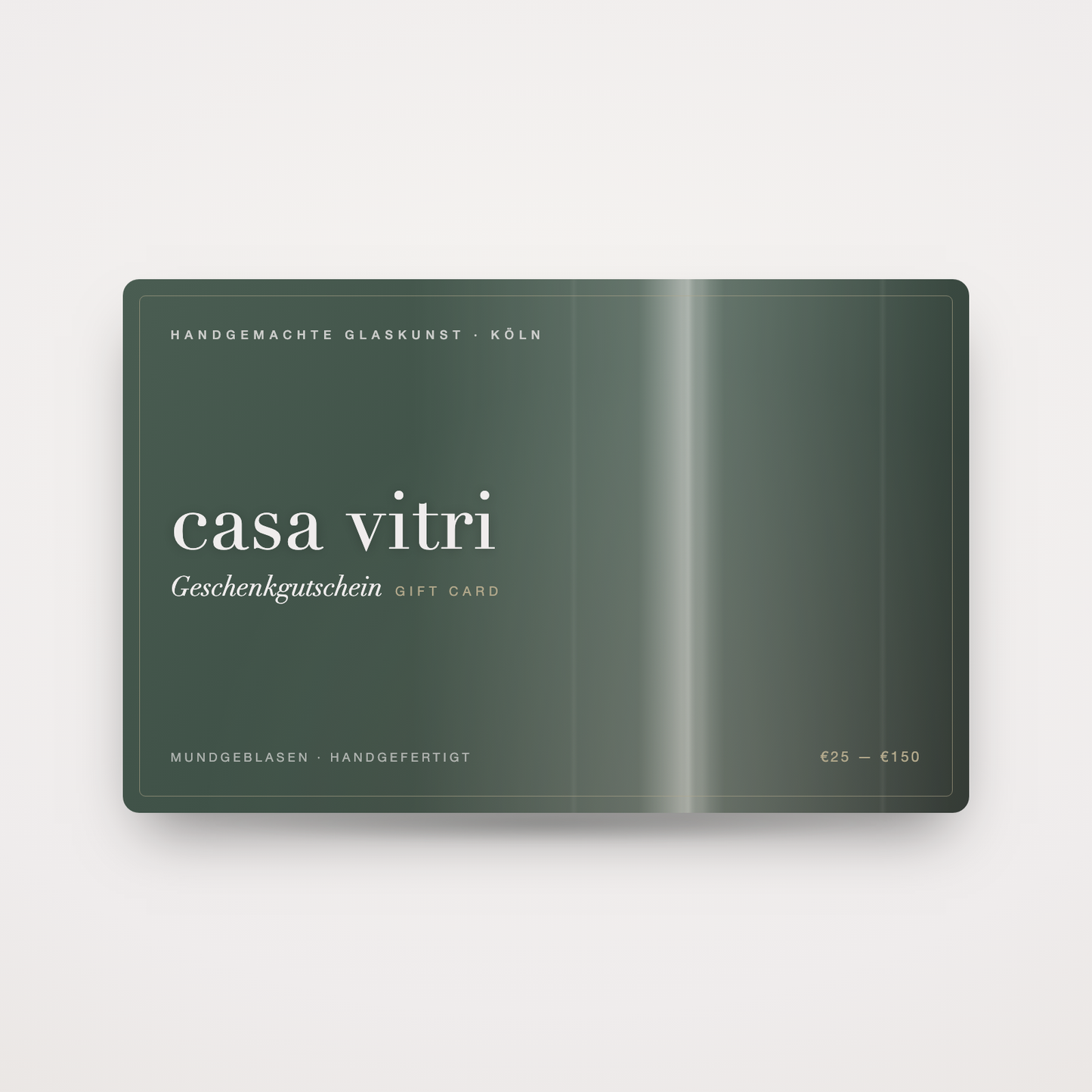 casa vitri Geschenkgutschein, handgemachte Glaskunst aus Köln