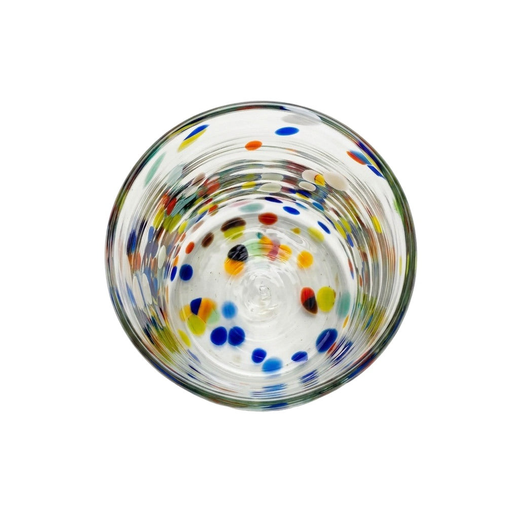 Lafiore Classic Tumbler Confetti Multi, mundgeblasenes Trinkglas aus recyceltem Glas, Mallorca