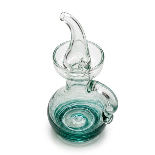 Lafiore Ölflasche Mare Grün, mundgeblasen aus recyceltem Glas, Mallorca