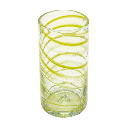 Lafiore Tube Tumbler Mare Gelb, mundgeblasenes Trinkglas aus recyceltem Glas, Mallorca