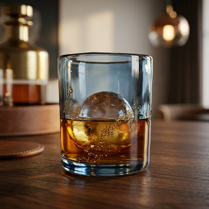 Gold Trinkglas – Steel – mit Whisky auf Eis