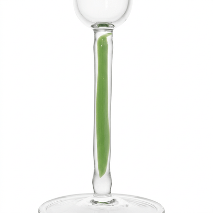 Champagnerglas Flöte Grün, Detailansicht des grünen Stiels