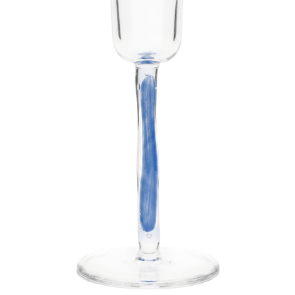 Champagnerglas Flöte Hellblau, Detailansicht des hellblauen Stiels