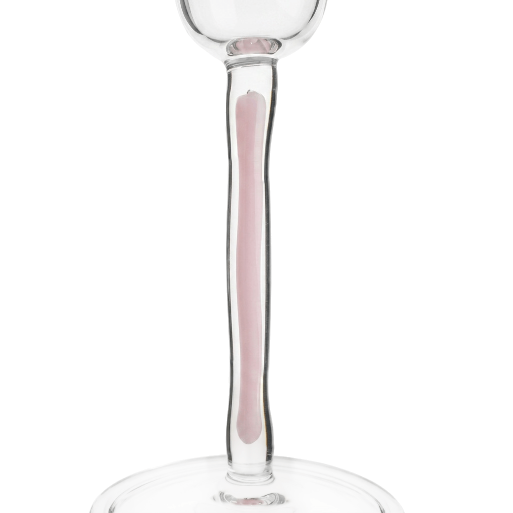 Champagnerglas Flöte Rosa, Detailansicht des rosafarbenen Stiels