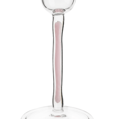 Champagnerglas Flöte Rosa, Detailansicht des rosafarbenen Stiels