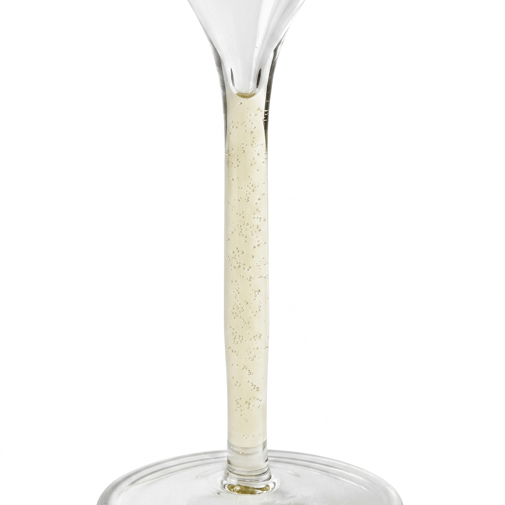 Champagnerglas Tulpe Champagne, Detailansicht des champagnerfarbenen Stiels