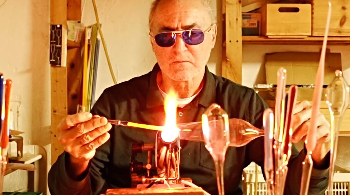 Load video: Production of a champagne flute at the Brenner Pass