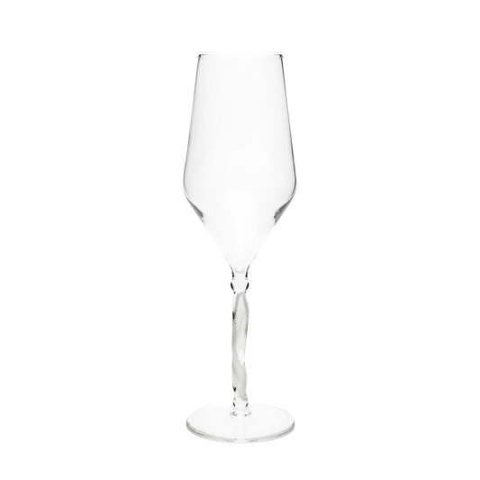 casa vitri Champagnerglas Tulpe Palladium, handgemacht auf weißem Hintergrund