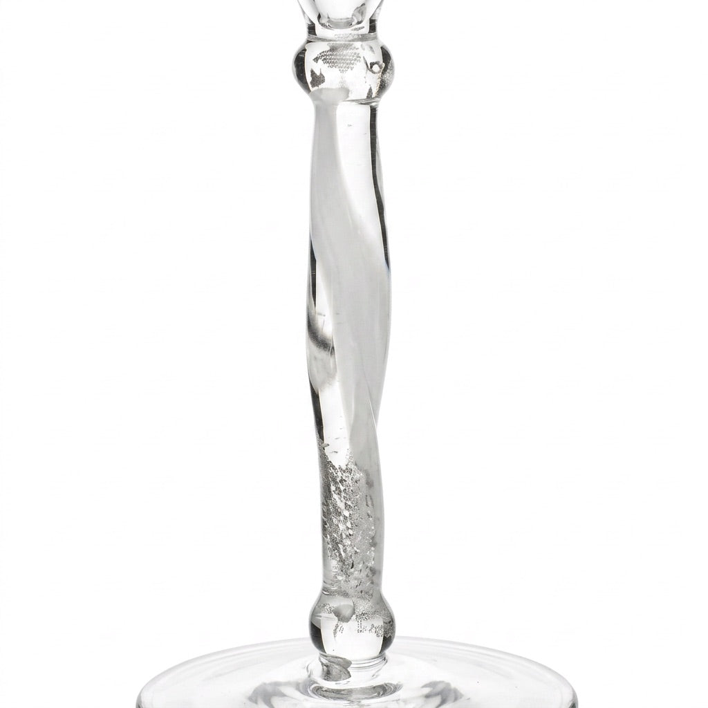 casa vitri Champagnerglas Tulpe Palladium, Detailansicht des Stiels auf weißem Hintergrund