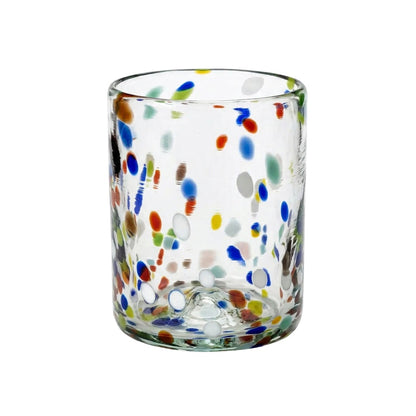 Lafiore Classic Tumbler Confetti Multi, mundgeblasenes Trinkglas aus recyceltem Glas, Mallorca
