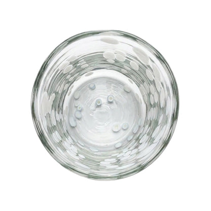Lafiore Classic Tumbler Confetti Weiss, mundgeblasenes Trinkglas aus recyceltem Glas, Mallorca