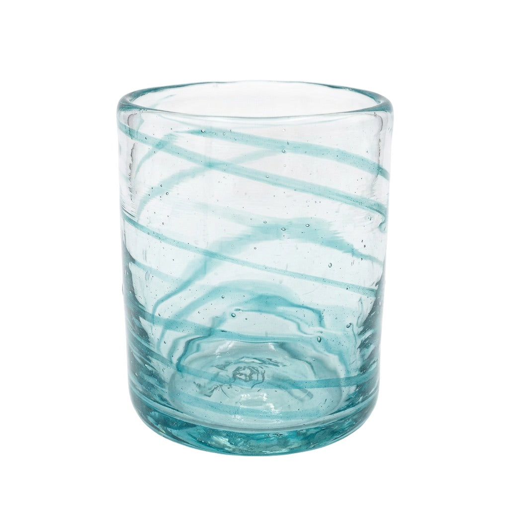 Lafiore Classic Tumbler Mare Türkis, mundgeblasenes Trinkglas aus recyceltem Glas, Mallorca