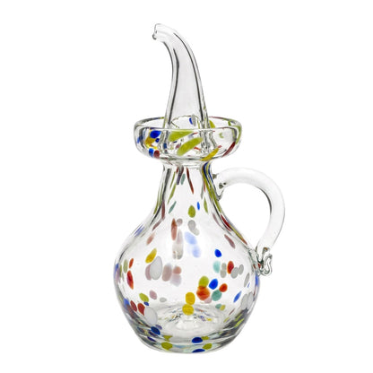 Lafiore Ölflasche Confetti Multi, mundgeblasen aus recyceltem Glas, Mallorca