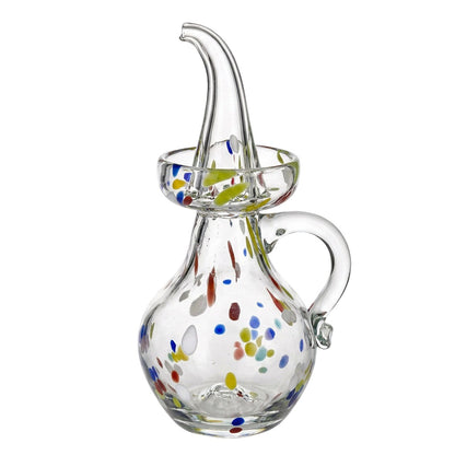 Lafiore Ölflasche Confetti Multi, mundgeblasen aus recyceltem Glas, Mallorca