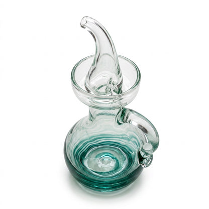 Lafiore Ölflasche Mare Grün, mundgeblasen aus recyceltem Glas, Mallorca