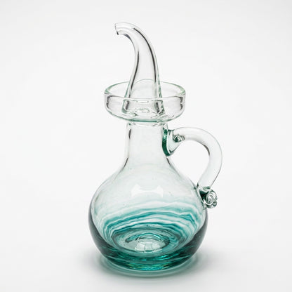 Lafiore Ölflasche Mare Grün, mundgeblasen aus recyceltem Glas, Mallorca