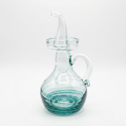 Lafiore Ölflasche Mare Grün, mundgeblasen aus recyceltem Glas, Mallorca