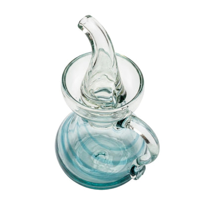 Lafiore Ölflasche Mare Türkis, mundgeblasen aus recyceltem Glas, Mallorca