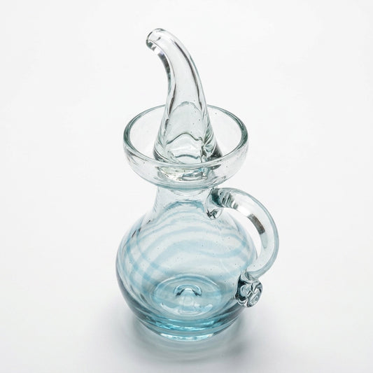 Lafiore Ölflasche Mare Türkis, mundgeblasen aus recyceltem Glas, Mallorca