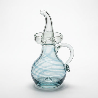 Lafiore Ölflasche Mare Türkis, mundgeblasen aus recyceltem Glas, Mallorca