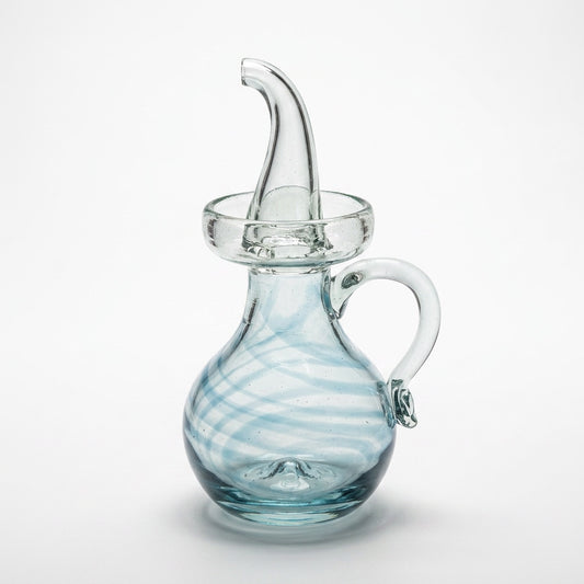 Lafiore Ölflasche Mare Türkis, mundgeblasen aus recyceltem Glas, Mallorca