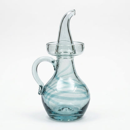 Lafiore Ölflasche Mare Türkis, mundgeblasen aus recyceltem Glas, Mallorca