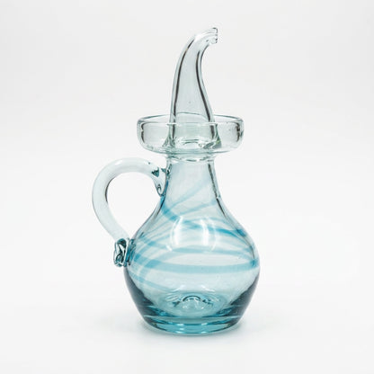 Lafiore Ölflasche Mare Türkis, mundgeblasen aus recyceltem Glas, Mallorca