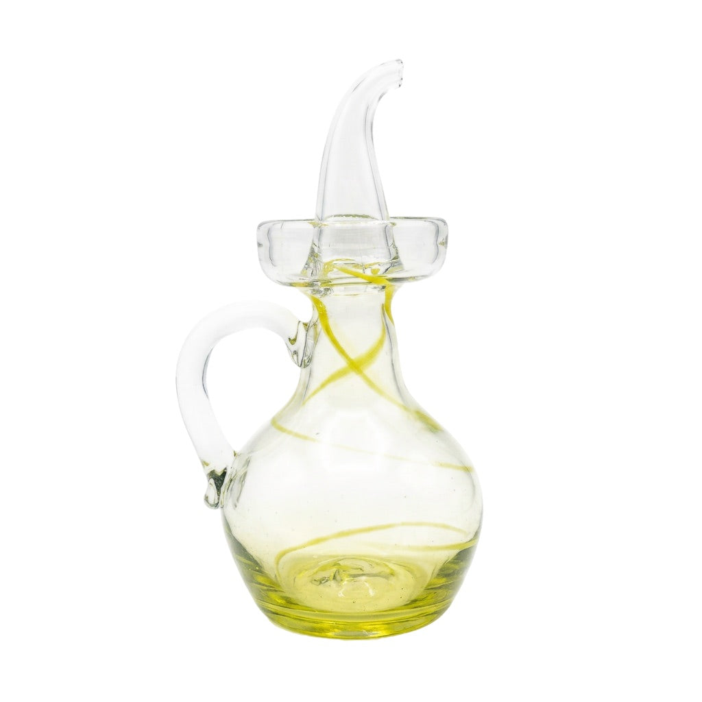 Lafiore Ölflasche Mare Gelb, mundgeblasen aus recyceltem Glas, Mallorca