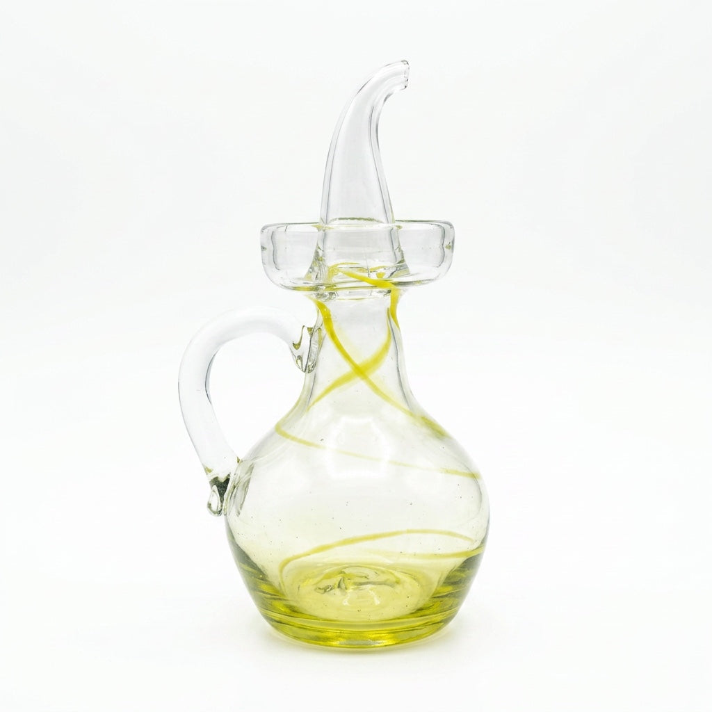 Lafiore Ölflasche Mare Gelb, mundgeblasen aus recyceltem Glas, Mallorca