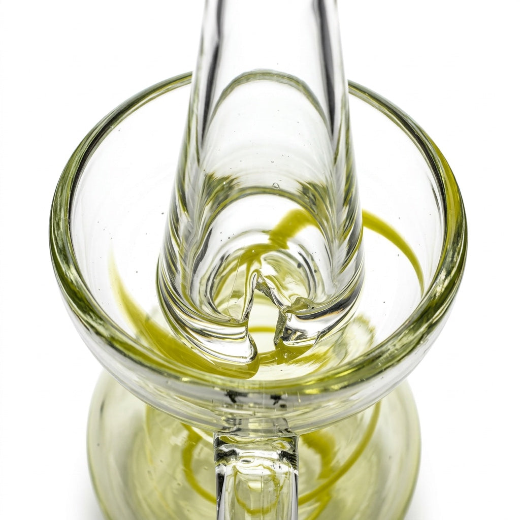Lafiore Ölflasche Mare Gelb, mundgeblasen aus recyceltem Glas, Mallorca