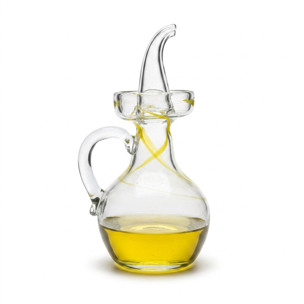 Lafiore Ölflasche Mare Gelb, mundgeblasen aus recyceltem Glas, Mallorca