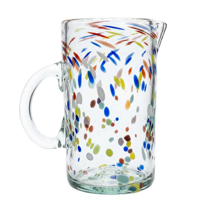 Lafiore Pitcher Confetti Multi, mundgeblasener Krug aus recyceltem Glas, Mallorca