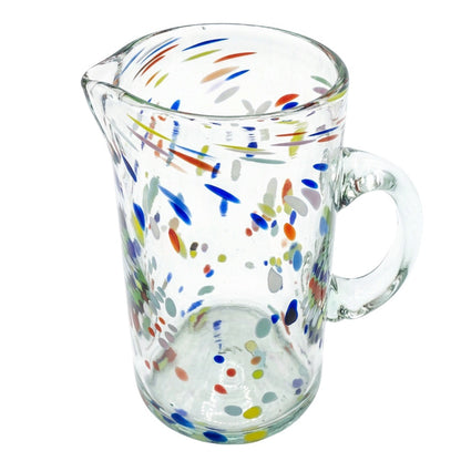 Lafiore Pitcher Confetti Multi, mundgeblasener Krug aus recyceltem Glas, Mallorca