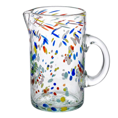 Lafiore Pitcher Confetti Multi, mundgeblasener Krug aus recyceltem Glas, Mallorca