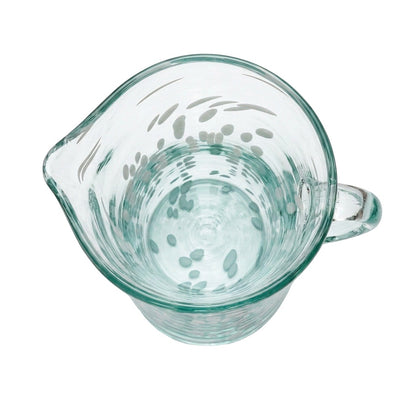 Lafiore Pitcher Confetti Weiss, mundgeblasener Krug aus recyceltem Glas, Mallorca