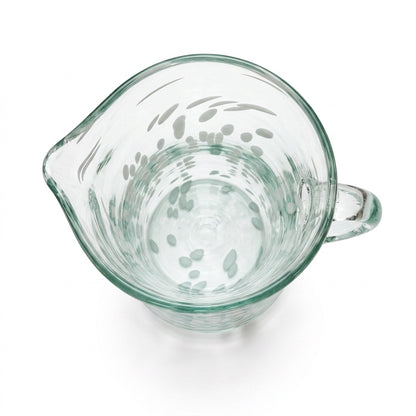 Lafiore Pitcher Confetti Weiß, mundgeblasener Krug aus recyceltem Glas, Mallorca