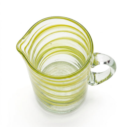 Lafiore Pitcher Mare Gelb, mundgeblasener Krug aus recyceltem Glas, Mallorca