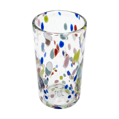 Lafiore Tube Tumbler Confetti Multi, mundgeblasenes Trinkglas aus recyceltem Glas, Mallorca