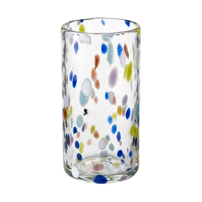 Lafiore Tube Tumbler Confetti Multi, mundgeblasenes Trinkglas aus recyceltem Glas, Mallorca