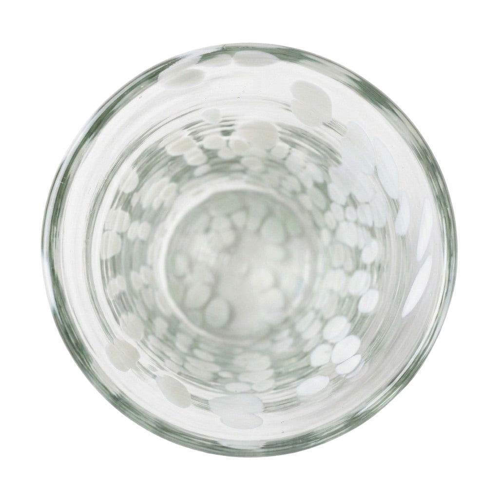 Lafiore Tube Tumbler Confetti Weiss, mundgeblasenes Trinkglas aus recyceltem Glas, Mallorca