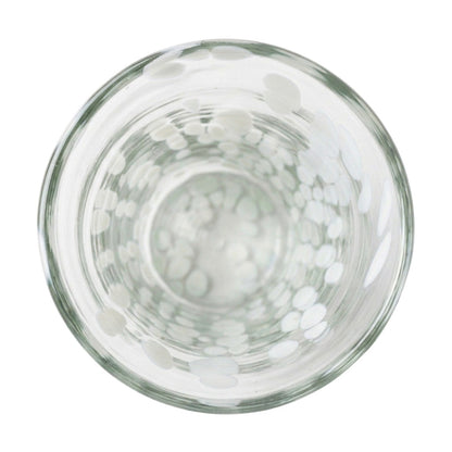 Lafiore Tube Tumbler Confetti Weiss, mundgeblasenes Trinkglas aus recyceltem Glas, Mallorca