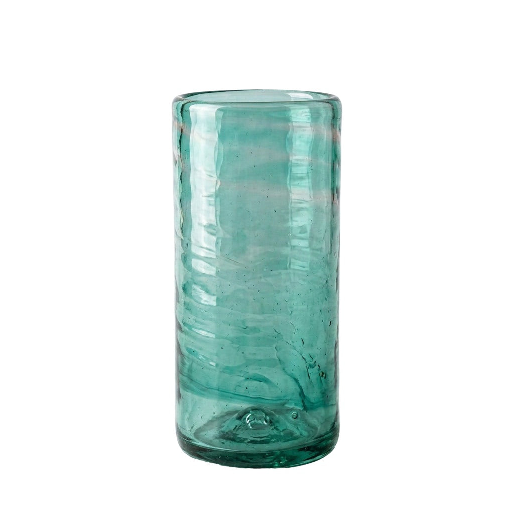 Lafiore Tube Tumbler Mare Grün, mundgeblasenes Trinkglas aus recyceltem Glas, Mallorca