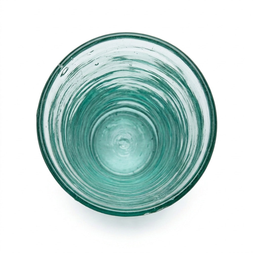 Lafiore Tube Tumbler Mare Grün, mundgeblasenes Trinkglas aus recyceltem Glas, Mallorca