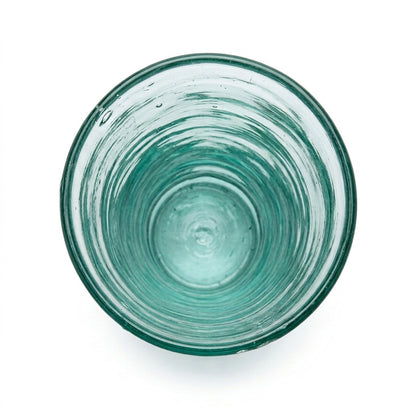 Lafiore Tube Tumbler Mare Grün, mundgeblasenes Trinkglas aus recyceltem Glas, Mallorca