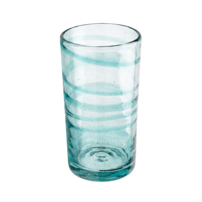 Lafiore Tube Tumbler Mare Türkis, mundgeblasenes Trinkglas aus recyceltem Glas, Mallorca