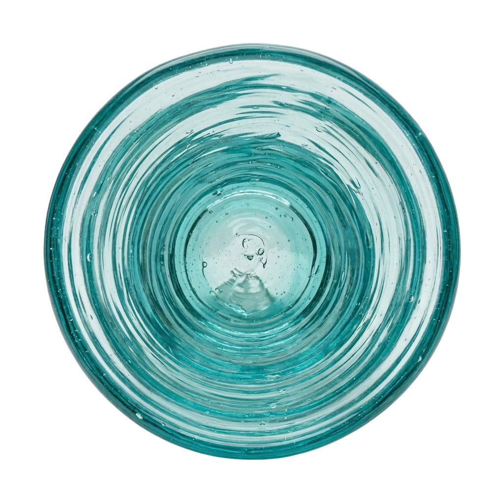 Lafiore Tube Tumbler Mare Türkis, mundgeblasenes Trinkglas aus recyceltem Glas, Mallorca