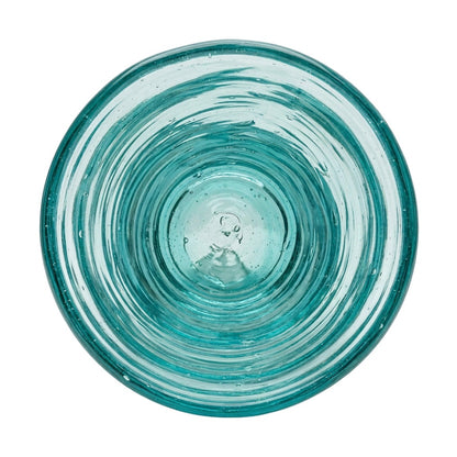 Lafiore Tube Tumbler Mare Türkis, mundgeblasenes Trinkglas aus recyceltem Glas, Mallorca