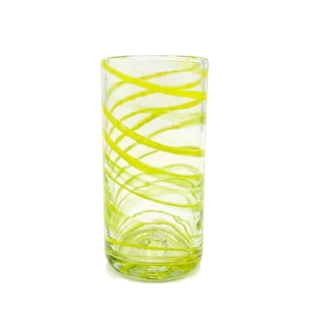 Lafiore Tube Tumbler Mare Gelb, mundgeblasenes Trinkglas aus recyceltem Glas, Mallorca