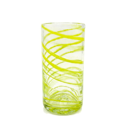 Lafiore Tube Tumbler Mare Gelb, mundgeblasenes Trinkglas aus recyceltem Glas, Mallorca