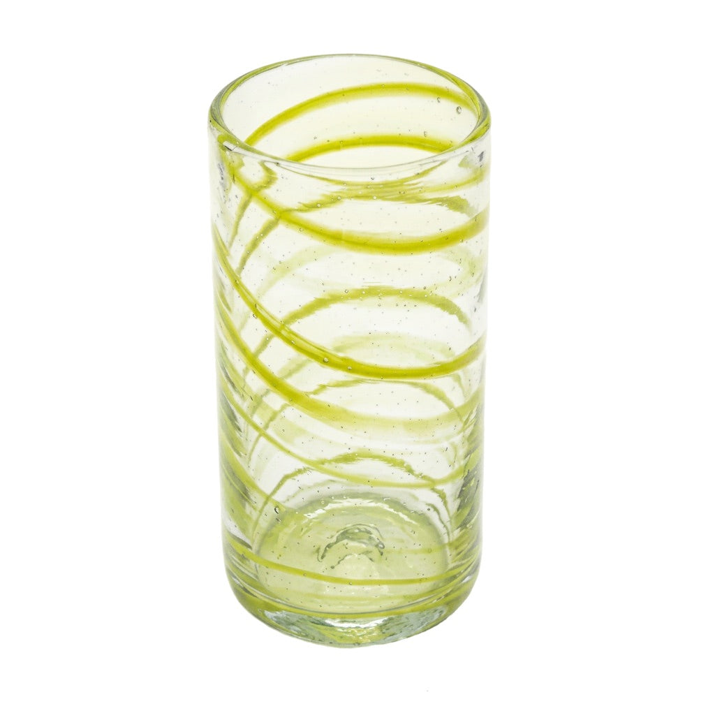 Lafiore Tube Tumbler Mare Gelb, mundgeblasenes Trinkglas aus recyceltem Glas, Mallorca